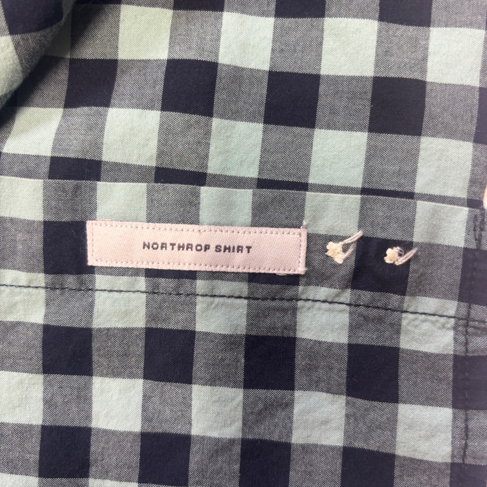Goodfellow & Co Mens Large Northrop Shirt Blue Gingham Check Short Sleeve - Picture 5 of 13